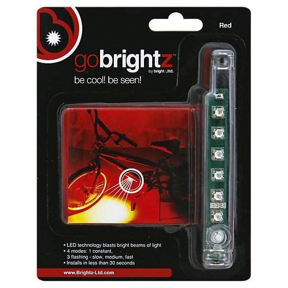 Go Brightz Red Led Bicycle Frame Light - 12 CT