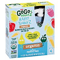Gogo Squeez Happy Tummiez Raspberry 4pk - 3.2 OZ - Image 1