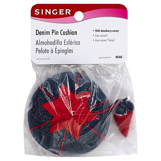 Singer Denim Pin Cushion With Strawberry Emery - EA