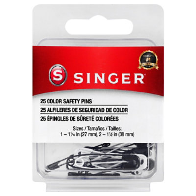 Singer Black And White Safety Pins - EA - Image 1