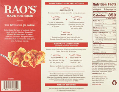 Rao's Made For Home Rigatoni Bolognese Frozen Meal - 25 Oz - Image 4