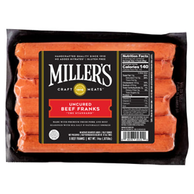 Millers Standard Beef Franks - 14 OZ