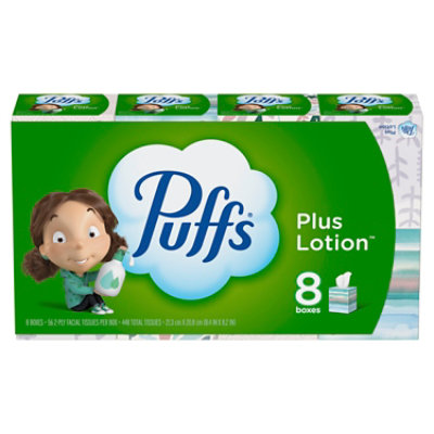 Puffs Plus With Lotion 8x56 Count Cube - 448 CT - Randalls