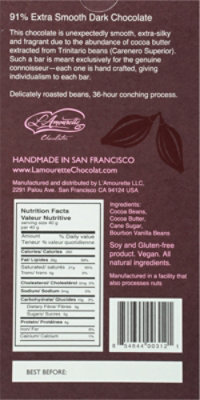 Lamourette Dark Choc Bar 91% Extra Smooth - 3.5 OZ - Image 6