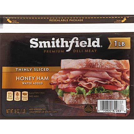 Smithfield Thinly Sliced Honey Ham Lunch Meat - 16 Oz