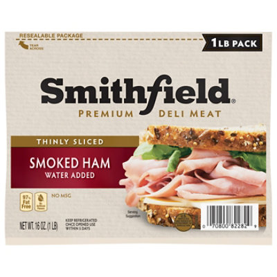 Smithfield Thinly Sliced Smoked Ham Lunch Meat - 16 Oz - Image 1