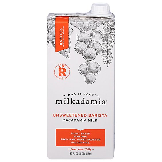Milkadamia Macadamia Milk Unsweetened Latte - 32 Fl. Oz.