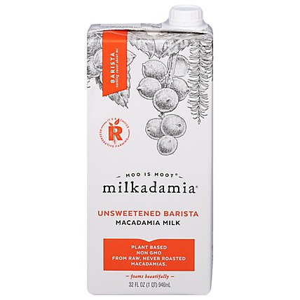 Milkadamia Macadamia Milk Unsweetened Latte - 32 Fl. Oz. - Image 1