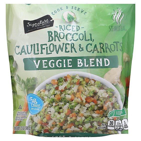 Signature SELECT Riced Broccoli Cauliflower Carrots Veggie Blend - 12 Oz