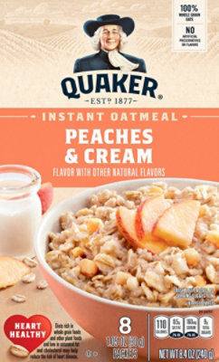 Quaker Instant Oatmeal Peaches & Cream - 8.4 OZ - Image 2