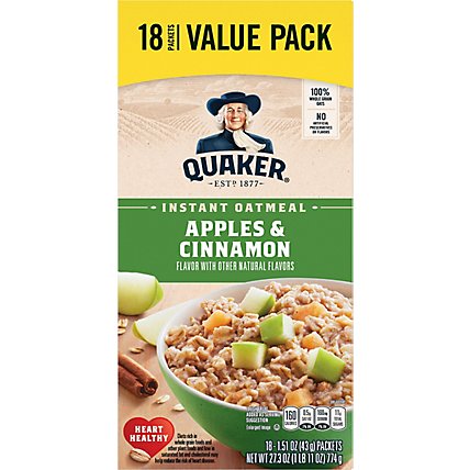 Quaker Apple & Cinnamon Instant Oatmeal - 27.3 OZ - Image 2