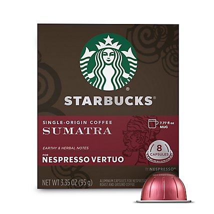 Starbucks Dark Roast Single Origin Sumatra Coffee Capsule for Nespresso Vertuo Box 8 Count - Each - starmarket Starbucks Dark Roast Single Origin Sumatra Coffee Capsule for Nespresso Vertuo Box 8 Count - Each - starmarket