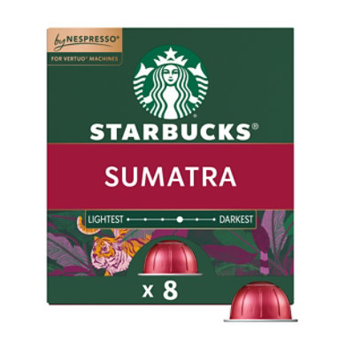 Starbucks Dark Roast Single Origin Sumatra Coffee Capsule for Nespresso Vertuo Box 8 Count - Each