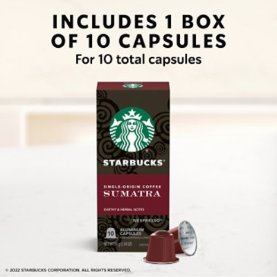 Starbucks by Nespresso Original Line Sumatra Capsules Box 10 Count - Each - Image 2