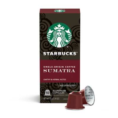 Starbucks by Nespresso Original Line Sumatra Capsules Box 10 Count - Each - Image 1