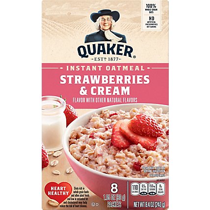 Quaker Instant Oatmeal Strawberries And Cream - 8.4 OZ - Image 2