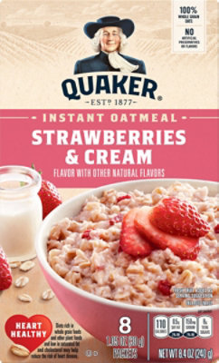 Quaker Instant Oatmeal Strawberries And Cream - 8.4 OZ - Image 2