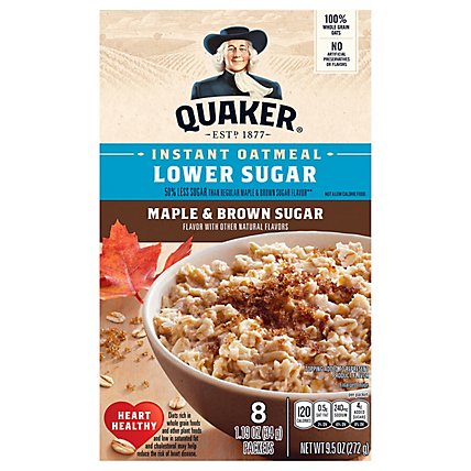Quaker Instant Oatmeal Low Sugar Maple Brown Sugar - 9.5 OZ - Image 3