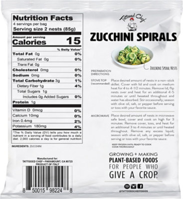 Tattooed Chef Ent Pasta Zucchini Spirals - 12 OZ - Image 6