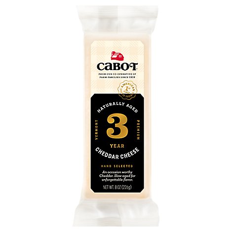 Cabot Cheese 3yr White Cheddar Bar - 8 OZ