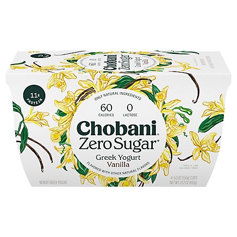 Chobani With Zero Sugar Vanilla - 4-5.3 OZ