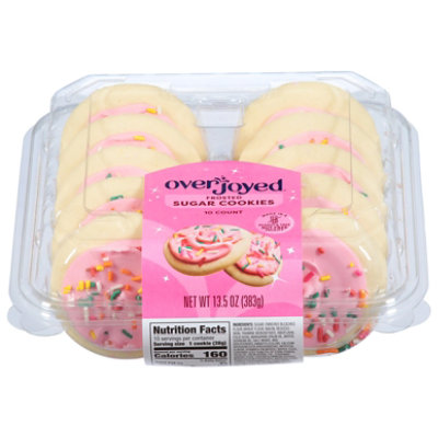 Overjoyed Pink Frosted Sugar Cookies 10 Count - 13.5 Oz - Image 2