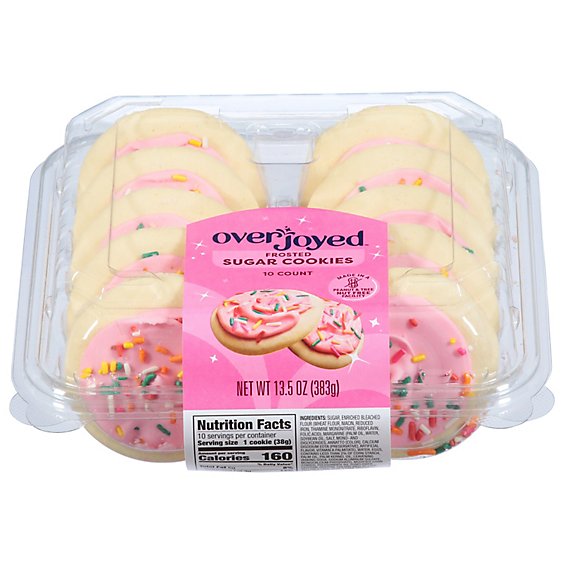 Overjoyed/Signature SELECT Pink Frosted Sugar Cookies 10 Count - 13.5 Oz