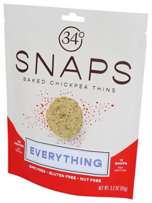 34 Degrees Snaps Everything Baked Chickpea Thins - 3.2 Oz - Image 4