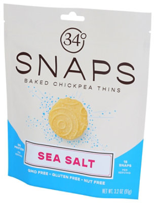 34 Degrees Snaps Sea Salt Baked Chickpea Thins - 3.2 Oz - Image 4