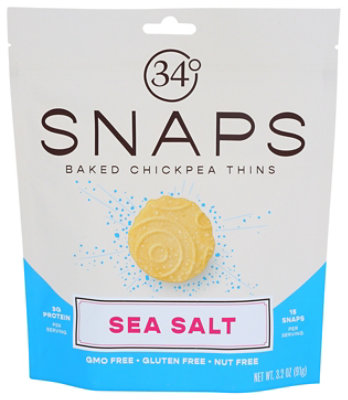 34 Degrees Snaps Sea Salt Baked Chickpea Thins - 3.2 Oz