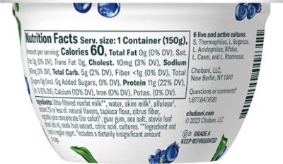 Chobani Zero Sugar Blueberry - 5.3 Oz - Image 7