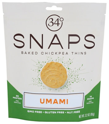 34 Degrees Snaps Umami Baked Chickpea Thins - 3.2 Oz