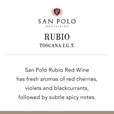 Poggio San Polo Rubio Toscana IGT Red Blend Wine - 750 Ml - Image 2