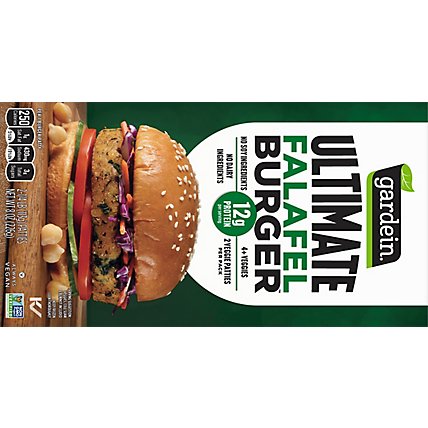 Gardein Ultimate Falafel Burger Plant Based Vegan Frozen Patties - 2-0.25 Lb