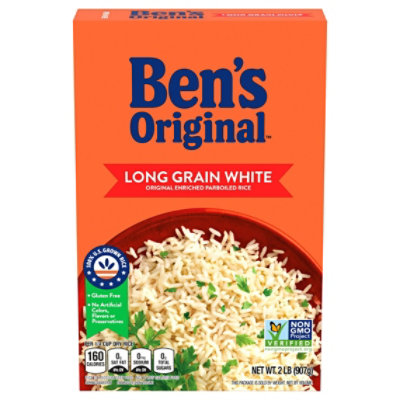 Ben's Original Parboiled Long Grain White Enriched Dry Rice Box - 2 Lb - Image 2