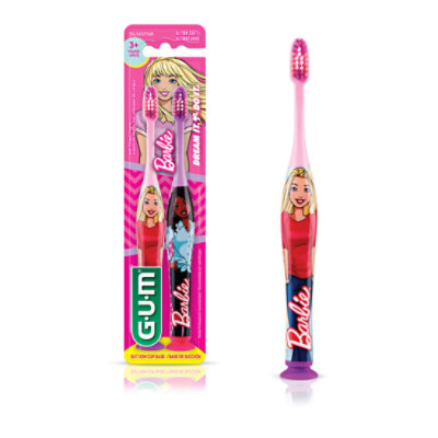 GUM Barbie For Ages 3 Plus Ultra Soft Training Toothbrush 2 Count safeway