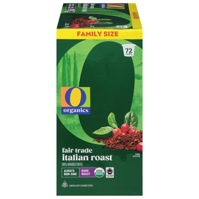 O Organics Coffee Pods Italian Roast Family Pack - 72 CT