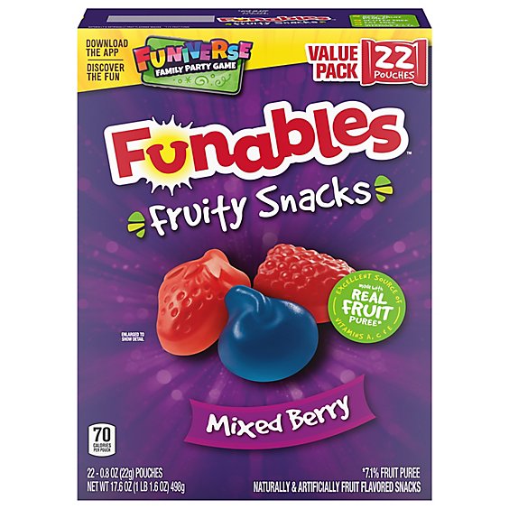 Fys Funables Fruit Snacks Mixed Berry - 17.6 OZ