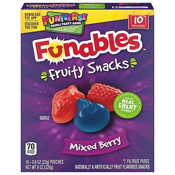 Fys Funables Fruit Snacks Mixed Berry - 8 OZ