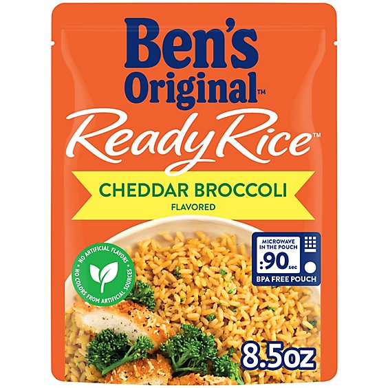 Ben's Original Ready Rice Easy Dinner Side Cheddar Broccoli Flavored Rice Pouch - 8.5 Oz