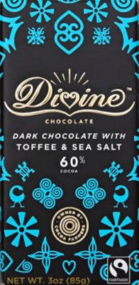 Divine 68% Dark Choc W Sea Salt & Toffee - 3OZ - Image 2