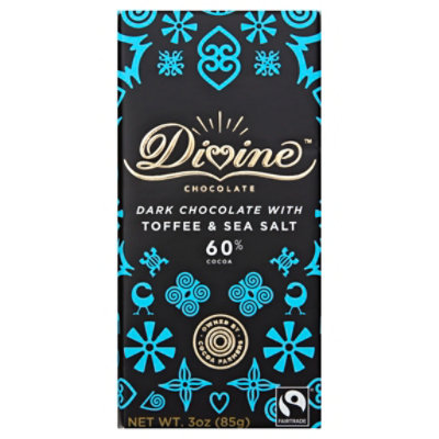Divine 68% Dark Choc W Sea Salt & Toffee - 3OZ - Image 1