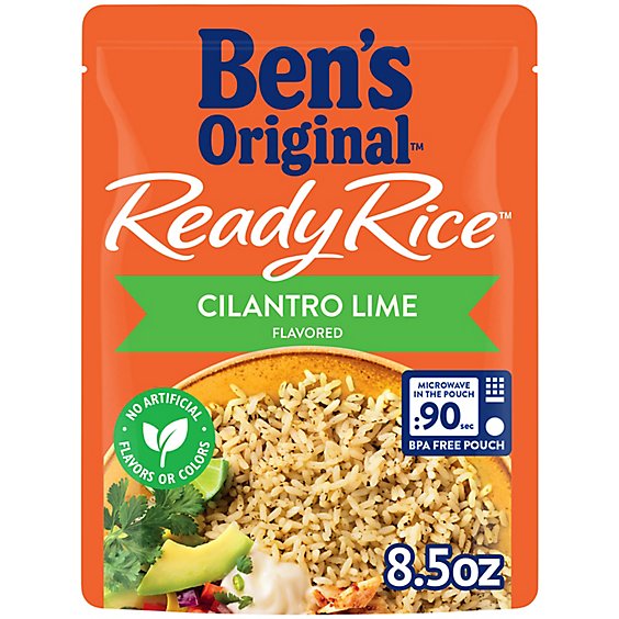 Ben's Original Ready Rice Easy Dinner Side Cilantro Lime Flavored Rice Pouch - 8.5 Oz
