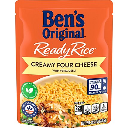 Ben's Original Ready Rice Easy Dinner Side Creamy Four Cheese Flavored Rice Pouch - 8.5 Oz - Image 2