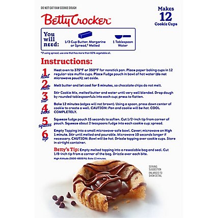 Betty Crocker Chocolate Chip Fudge Cookie Cups - 15.1 OZ - Image 6