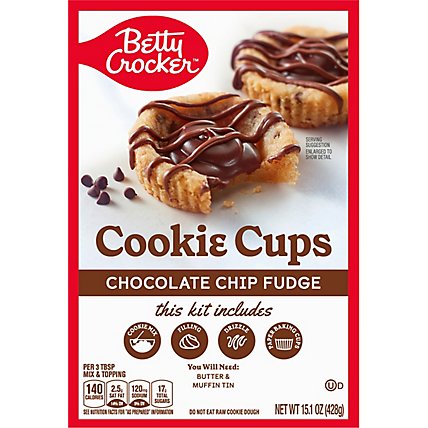 Betty Crocker Chocolate Chip Fudge Cookie Cups - 15.1 OZ - Image 2
