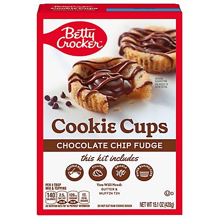 Betty Crocker Chocolate Chip Fudge Cookie Cups - 15.1 OZ - Image 1