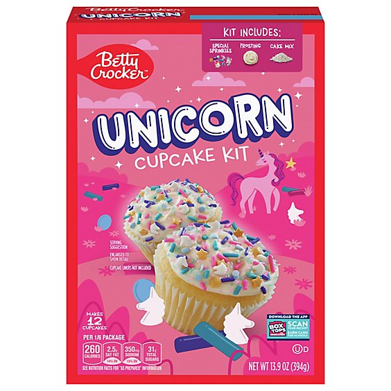 Betty Crocker Unicorn Cupcake Kit - 13.9 Oz