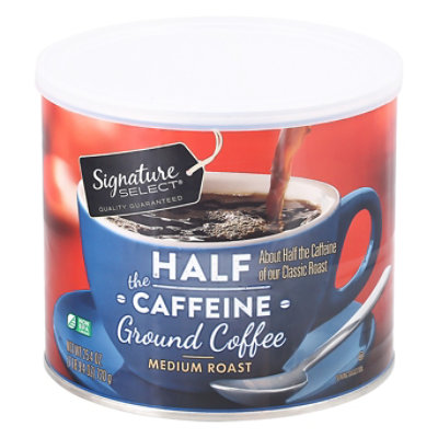 Signature Select Coffee Can Half Caffeine Ground - 25.4 OZ