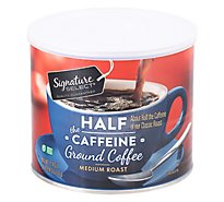 Signature Select Coffee Can Half Caffeine Ground - 25.4 OZ